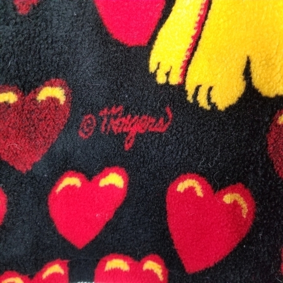 Vintage Polar Magic Fleece Jacket Black Novelty Y2K Canada Cats Hearts Size XL - Picture 5 of 11